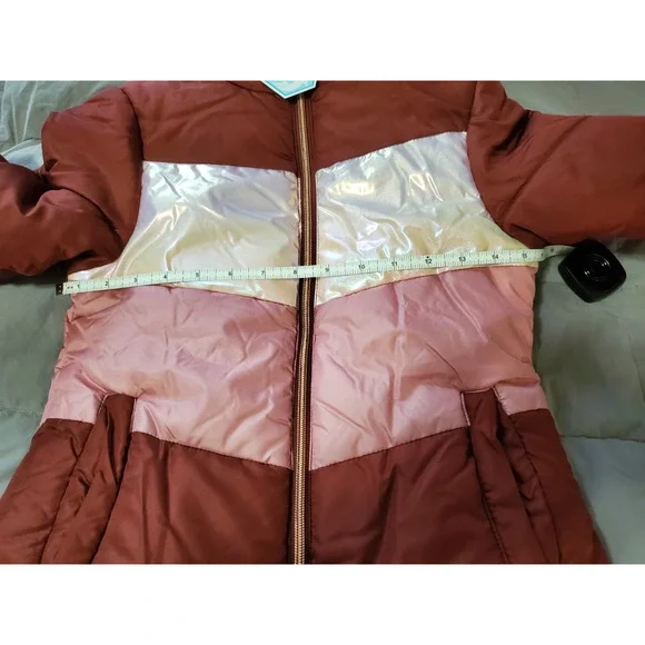 Swiss Alps Girls Small 7/8 Maroon Pink Puffer Jacket NWT Water Wind Resistant - Picture 4 of 13
